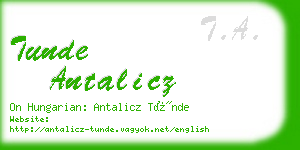 tunde antalicz business card